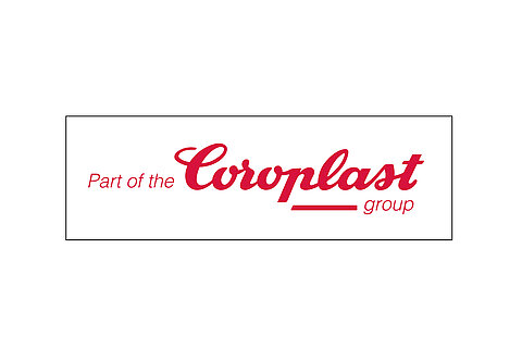Der Zusatz Part of am Coroplast Group Logo. 
